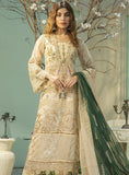 Areesha Embroidered Organza Unstitched 3 Piece Suit - ARE24EP 08 SKIN BONE