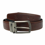 JILD - Double Sided Reversible Men's' Leather Belt - Black Chocolate Brown