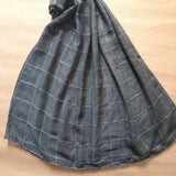 Zardi- Checkered Stole / Scarf  - 185 x 85 Cm - Cotton Net - Large - Black - ZSC89