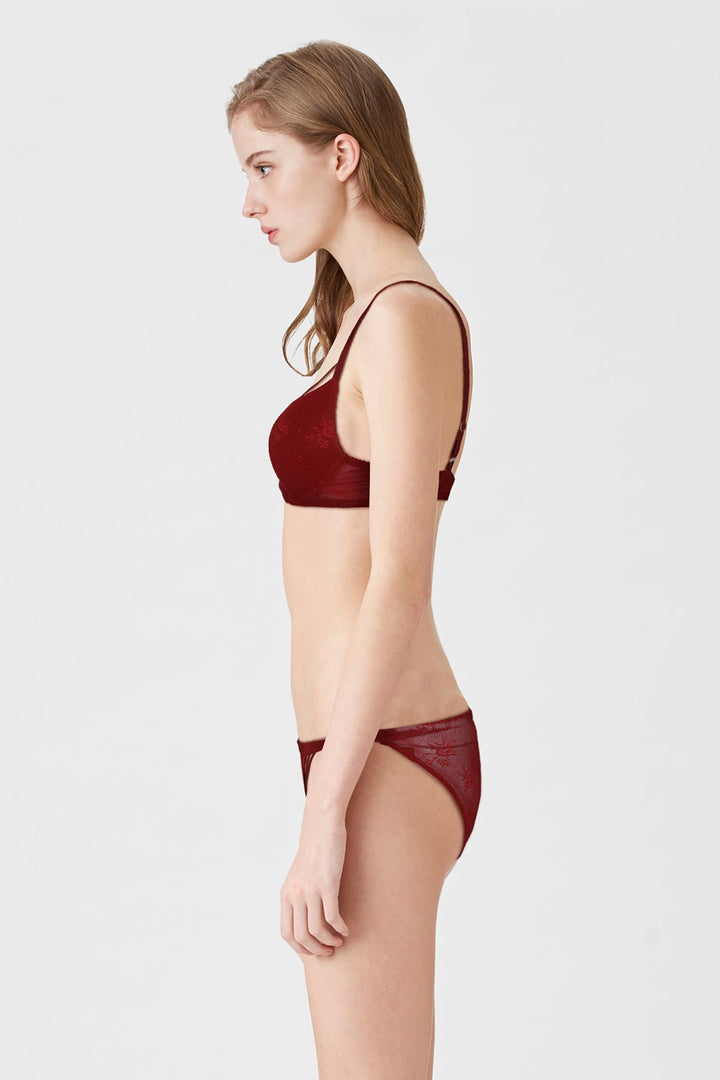 BLS - Antona Pushup Bra Set - Burgundy