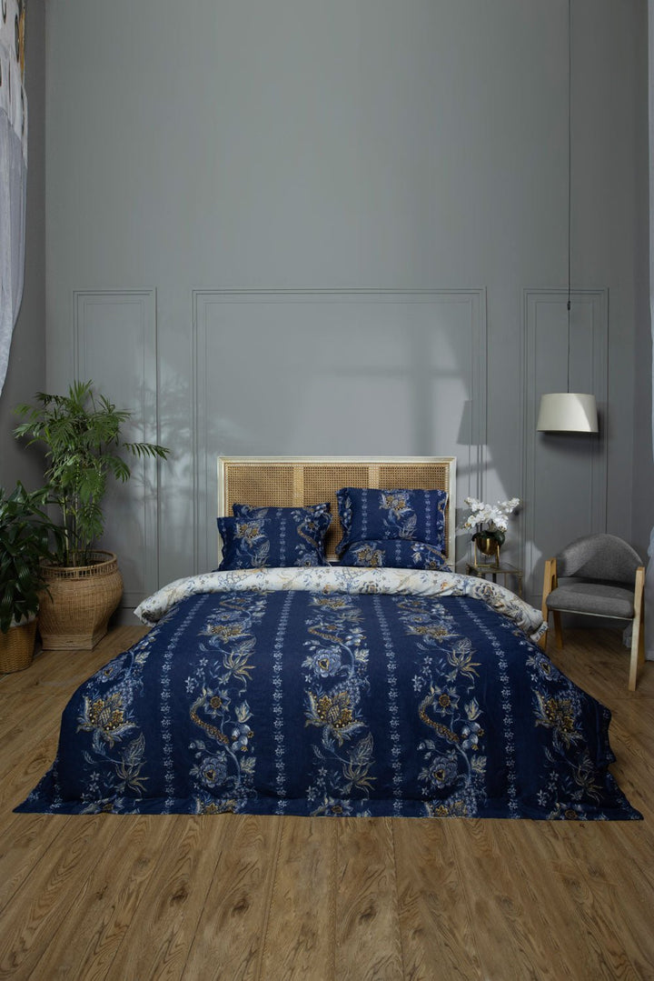 Sapphire- Blue Chintz - Bed Sheet