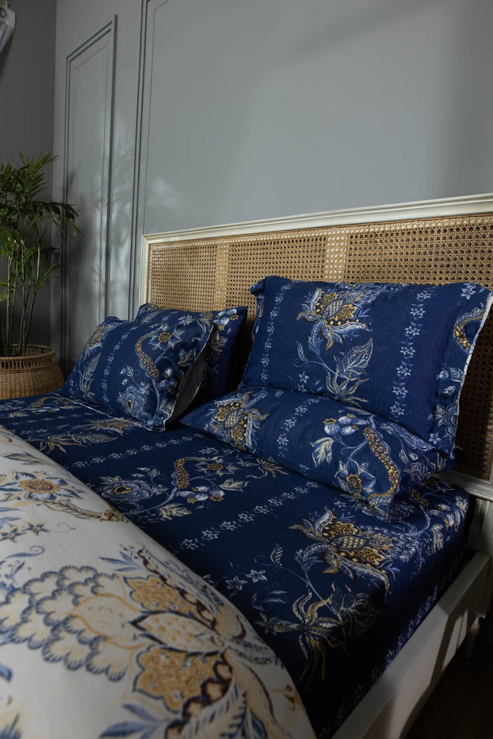 Sapphire- Blue Chintz - Bed Sheet