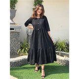 Sowears- Black Embroidered Dress For Women