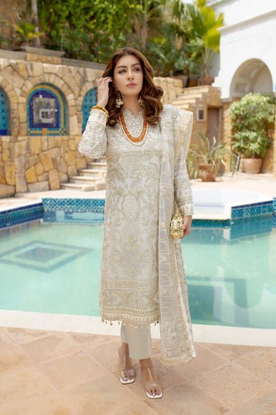 MI Creations X Dr. Harris - Baroque Embroidered Luxury Chiffon collection with Fancy Dupatta BQC-003