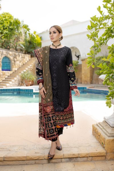 MI Creations X Dr. Harris - Baroque Embroidered Luxury Chiffon collection with Fancy Dupatta BQC-005