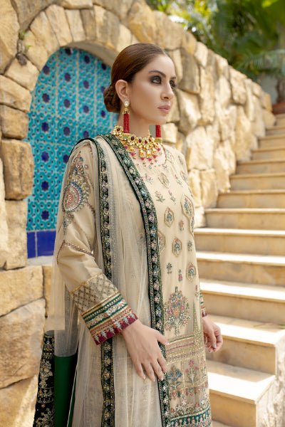 MI Creations X Dr. Harris - Baroque Embroidered Luxury Chiffon collection with Fancy Dupatta BQC-007