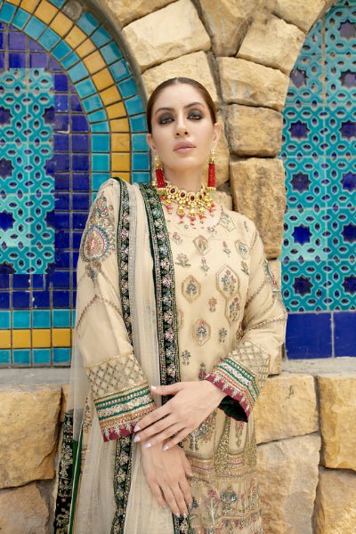 MI Creations X Dr. Harris - Baroque Embroidered Luxury Chiffon collection with Fancy Dupatta BQC-007