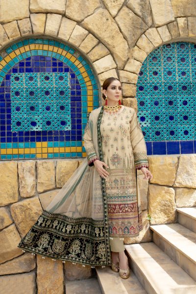 MI Creations X Dr. Harris - Baroque Embroidered Luxury Chiffon collection with Fancy Dupatta BQC-007