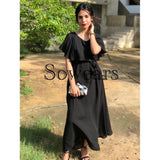 Sowear- Black Cape Dress For Women