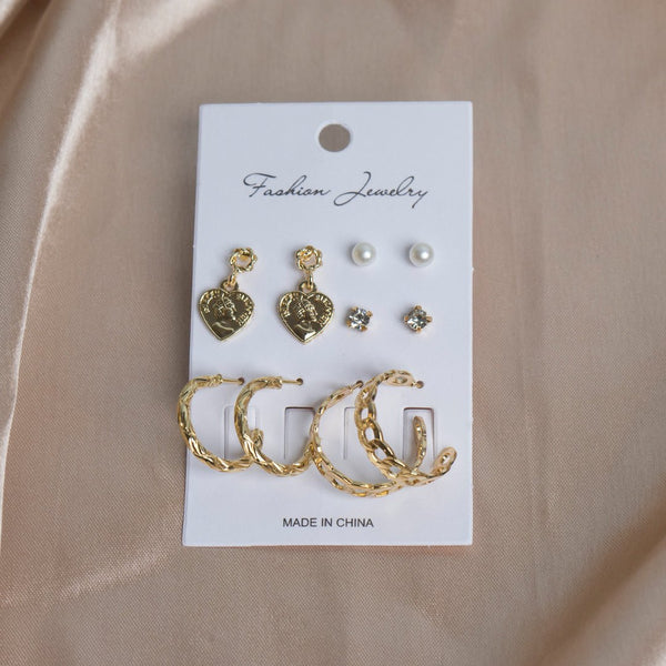 Shein- 5 Pc Earrings Set with Hoops