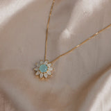 Shein- Blue  Zircon Gold Necklace