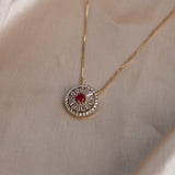 Shein- Silver  Diamond Pendant Necklace