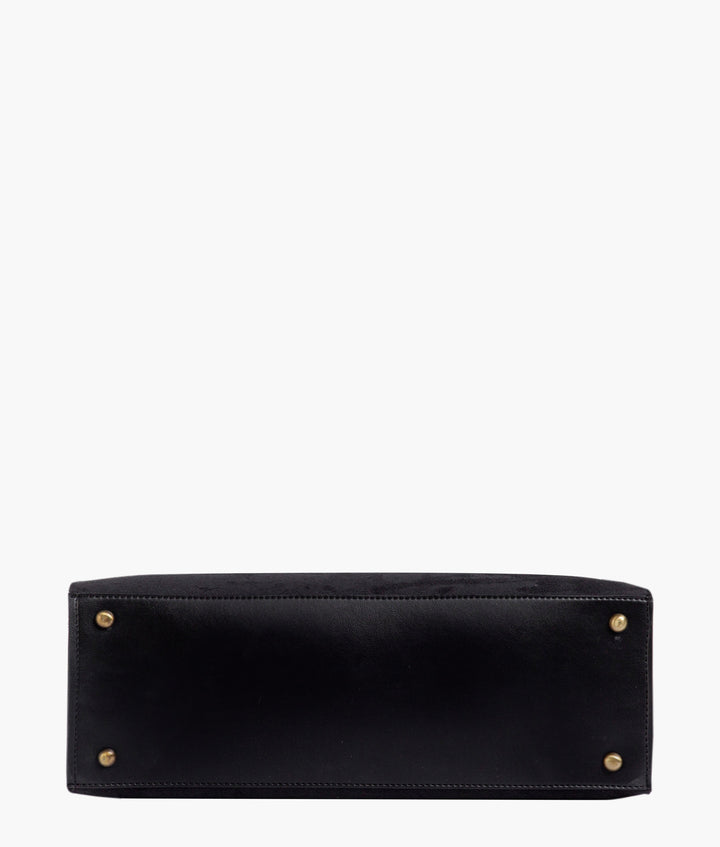 RTW - Black suede workplace handbag