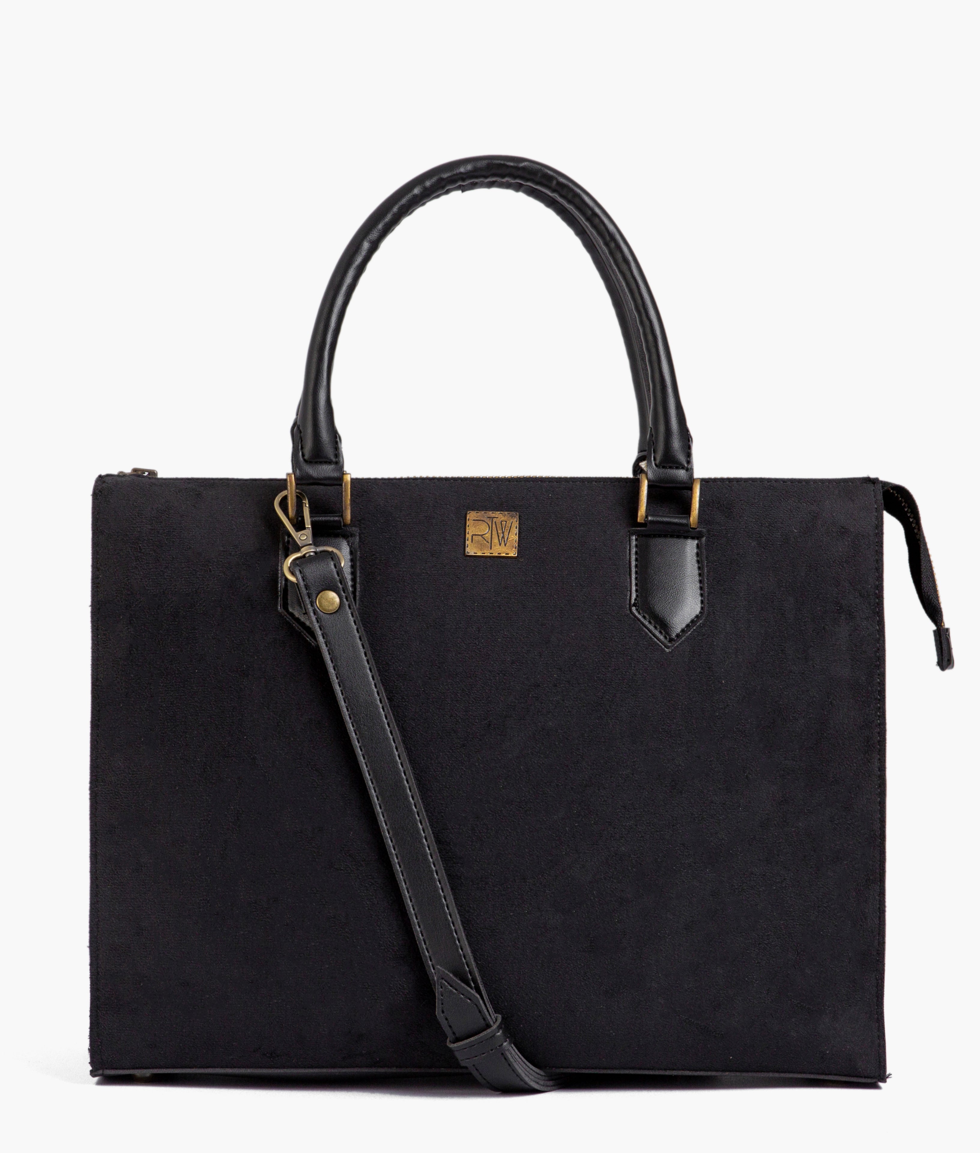 RTW - Black suede workplace handbag