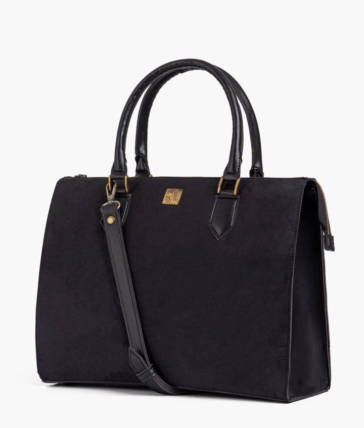 RTW - Black suede workplace handbag