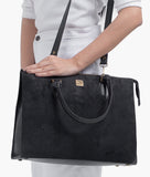 RTW - Black suede workplace handbag