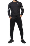Flush Fashion - French Terry Premium Tracksuit 2 Piece Sweatsuit Set Long Sleeve Athletic Suit For Sports Casual Fitness Jogging - Black