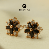 Essentyls- Black and White Flower Studs