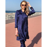 Sowears- Blue Silk Two Piece Dress For Women