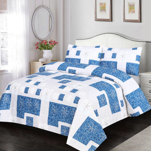 RUCHE - Bright Navy - King Size Bed Sheet Set