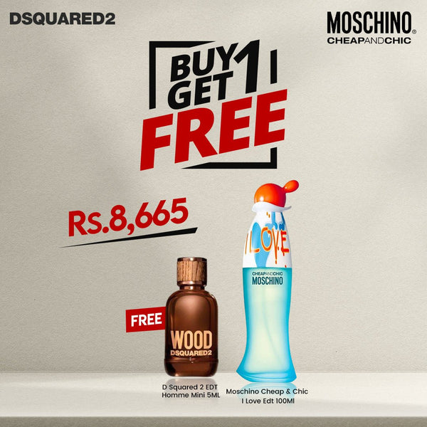 Moschino Cheap & Chic I Love Love Edt 100Ml + D Squared 2 EDT Pour Homme Mini 5ML