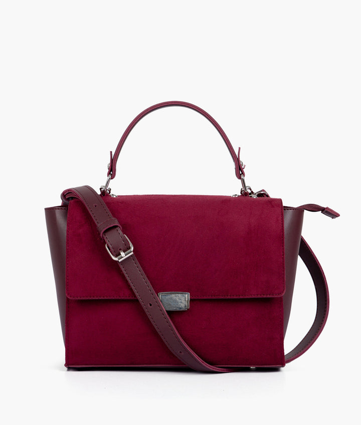 RTW - Burgundy suede mini messenger bag