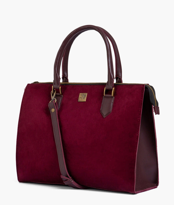 RTW - Burgundy suede workplace handbag