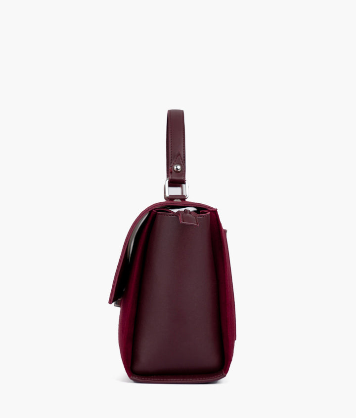 RTW - Burgundy suede mini messenger bag