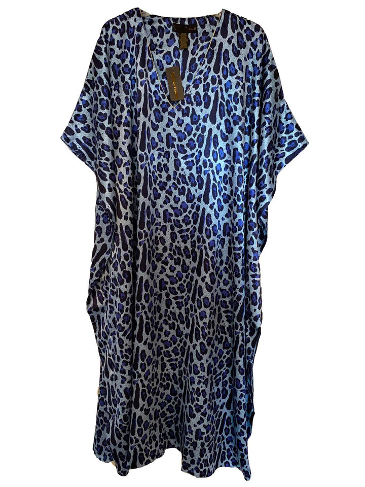 Valerei - Printed Satin Long Caftan One Size