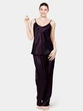 Emerce- Cami Silk Night Suit (Adjustable Strape) - Purple
