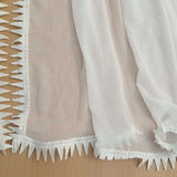 Zardi- Chiffon Dupatta With 4 Sided Lace – Large – White – ZD884