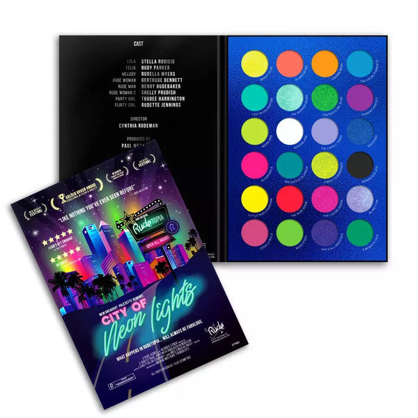 Rude Cosmetics - City of Neon Lights - 24 Vibrant Pigment & Eyeshadow Palette