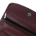 JILD - Women Essential Everyday Leather Clutch Wallet - Burgundy
