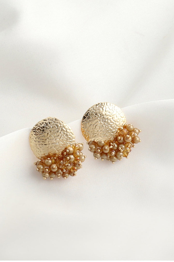 Keshia- Bon Coffee Brown Beaded Stud