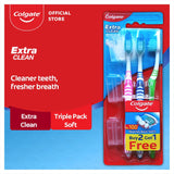 Colgate- Extra Clean Toothbrush - Triple Pack (Soft)