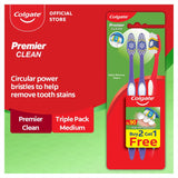 Colgate- Premier Clean Toothbrush - Triple Pack (Medium)