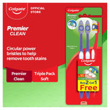 Colgate- Premier Clean Toothbrush - Triple Pack (Soft)