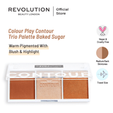 Makeup Revolution- Colour Play Contour Trio Palette Baked Sugar