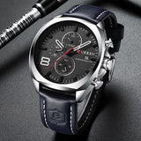 Curren- asual Male Multi-function Waterproof Wristwatch Foe Men- 8324- Blue black