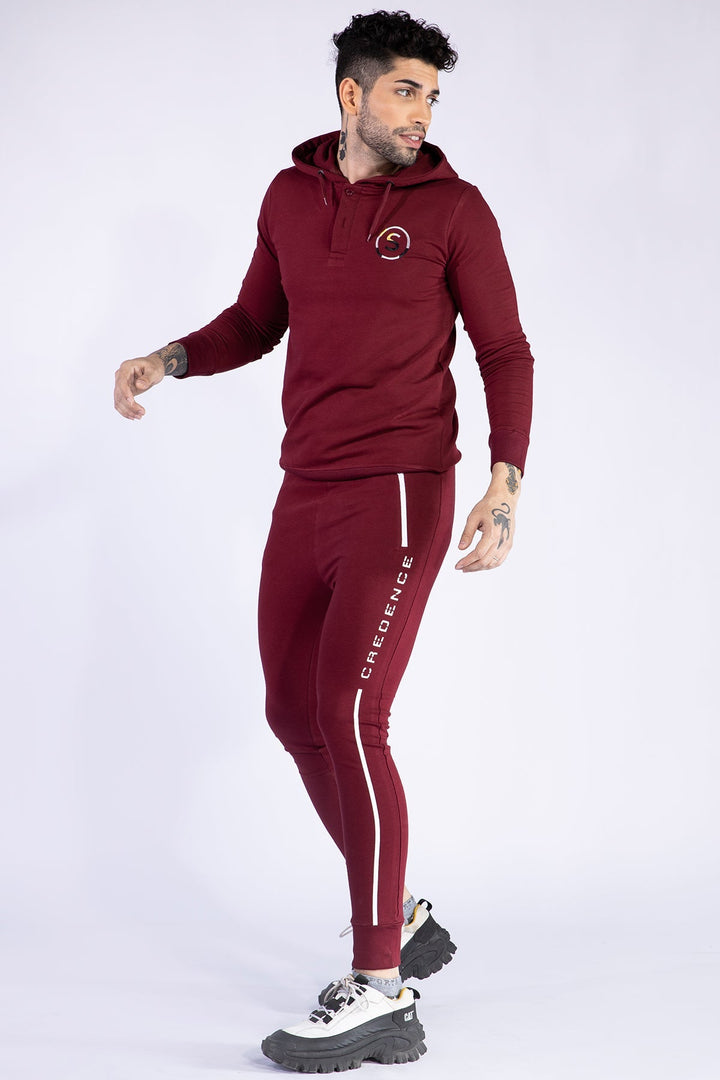 Sclothers- Maroon Camo Embroidered Hoodie - W21 - MH0020R