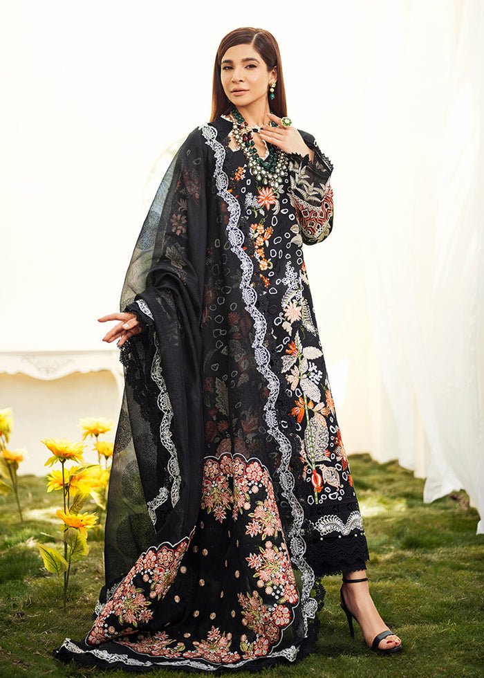 Maryam Hussain- Printed Lawn 3 Piece Unstitched Suit- Midnight- DNO-1