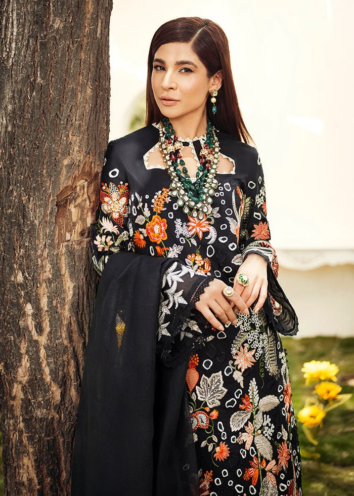 Maryam Hussain- Printed Lawn 3 Piece Unstitched Suit- Midnight- DNO-1