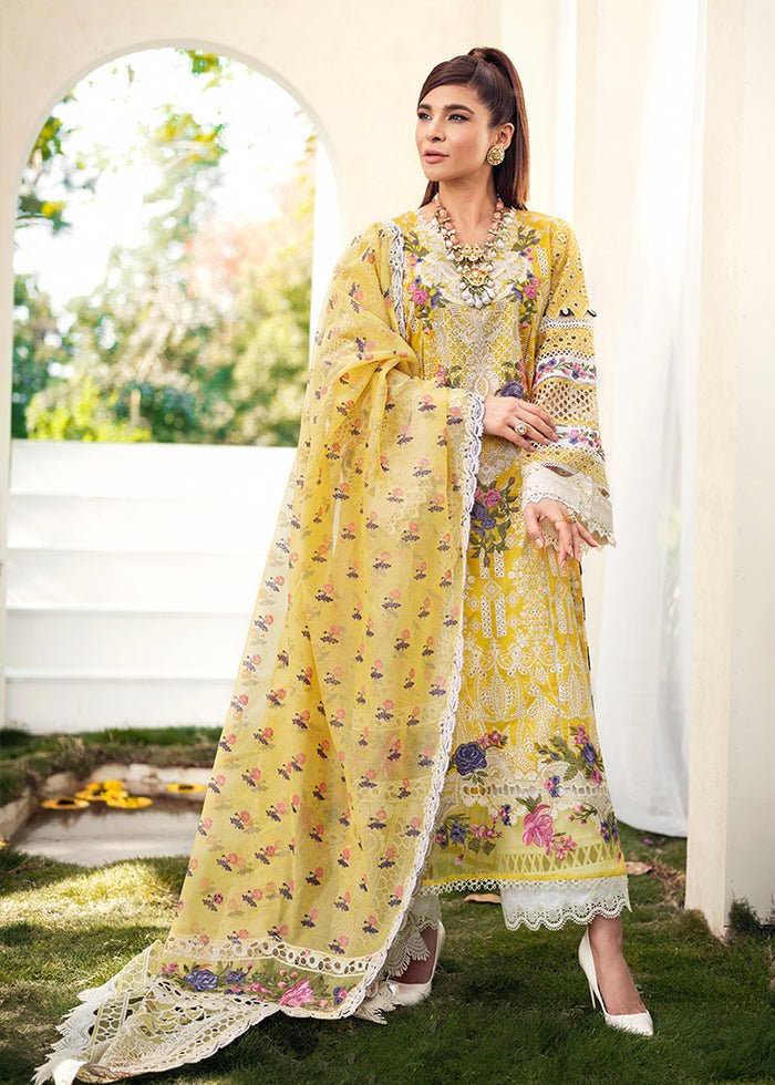 Maryam Hussain- Printed Lawn 3 Piece Unstitched Suit-Lemon Garden- DNO-5