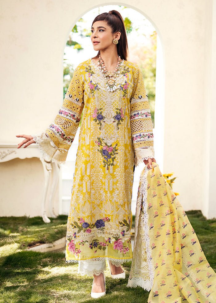 Maryam Hussain- Printed Lawn 3 Piece Unstitched Suit-Lemon Garden- DNO-5