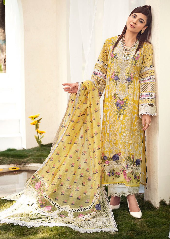 Maryam Hussain- Printed Lawn 3 Piece Unstitched Suit-Lemon Garden- DNO-5