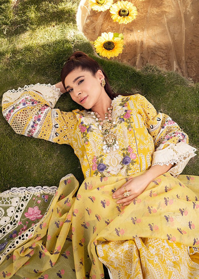 Maryam Hussain- Printed Lawn 3 Piece Unstitched Suit-Lemon Garden- DNO-5