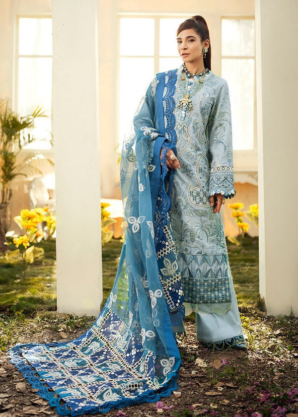 Maryam Hussain- Printed Lawn 3 Piece Unstitched Suit-Ice- DNO-6