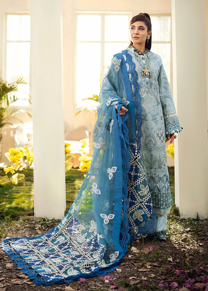 Maryam Hussain- Printed Lawn 3 Piece Unstitched Suit-Ice- DNO-6