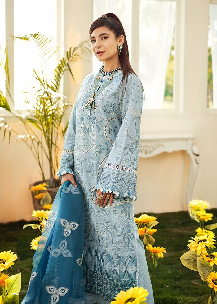 Maryam Hussain- Printed Lawn 3 Piece Unstitched Suit-Ice- DNO-6