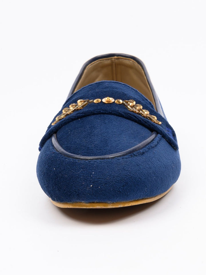 Tauheed Ansari Women Fancy Blue Slightly Jeweled Velvet Pumps – Bagallery